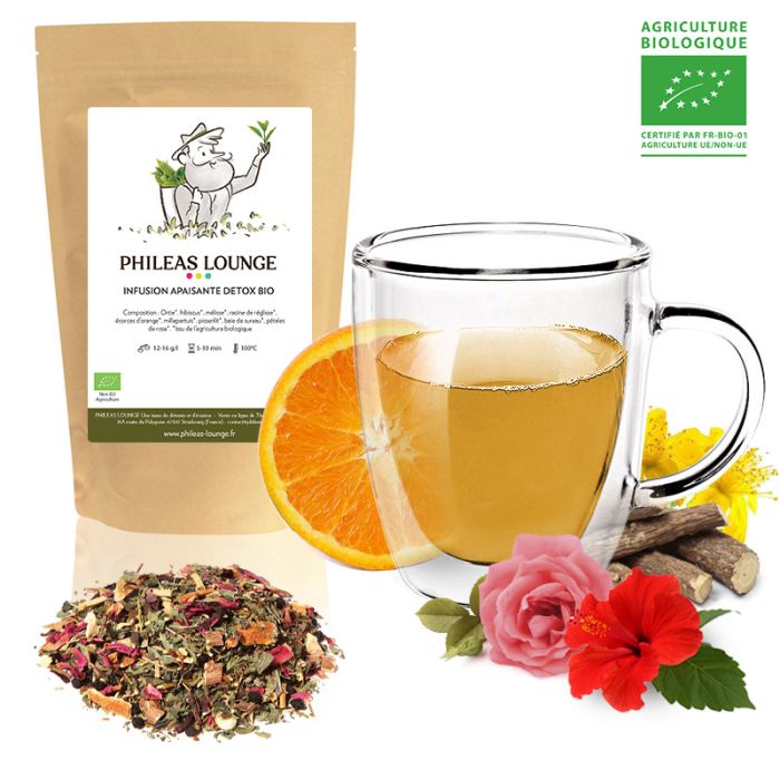 Phileas Lounge: Infusion Apaisante Detox Bio_ tisane de plantes depuratives  pour cure detox